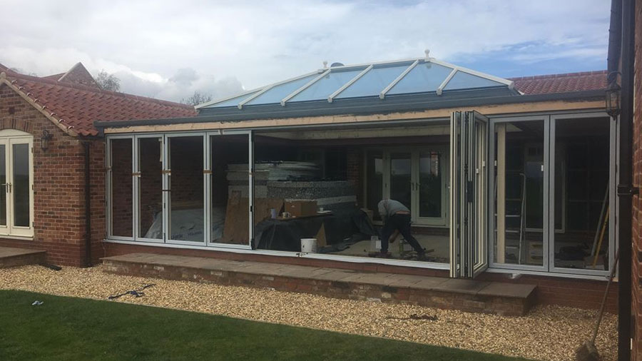 Bi-Folding Door Frames in Place