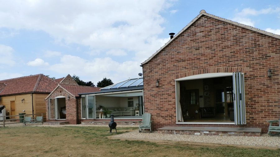 Open Bi-Folding Doors and Roof Lantern