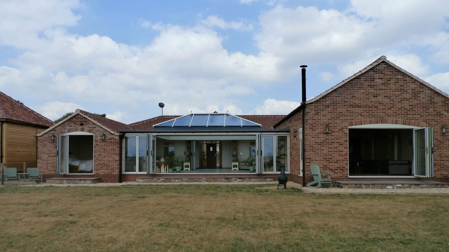 Roof Lantern and Open Bi-Folding Doors