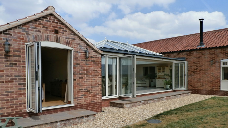 Summerhouse Roof Lantern and Bi-Folding Doors